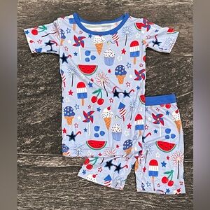 Little Sleepies Stars, Stripes & Sweets size 5/6 two-piece bamboo Pajamas